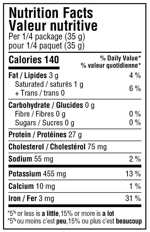 Viande de bison séchée 140 g