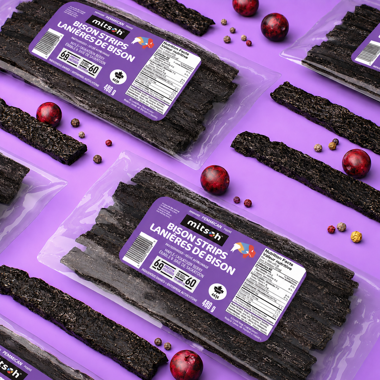 Peppered Saskatoon Berry Bison Pemmican